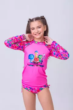 CONJUNTO UV FEMININO DIVERTIDAMENTE ROSA - Bella Kids Moda Infantil