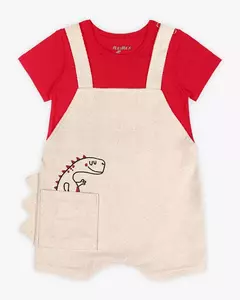 Macaquinho Bebê Menino Bolso Bordado Dino - ReiRex - REF. 45453 - comprar online