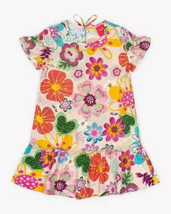 Vestido Infantil em Viscose Estampa Flores - Kely Kety - REF. 46049