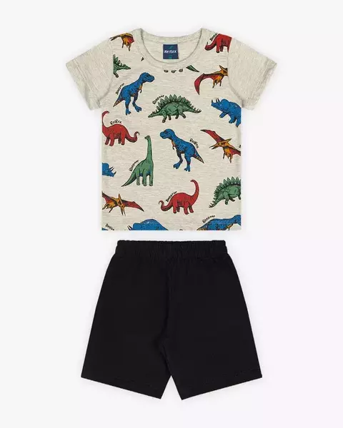 Conj. Curto Infantil Masc. Dinossauros - ReiRex - REF. 45442