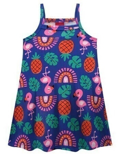 Vestido Infantil Kyly Flamingo e Abacaxi na internet