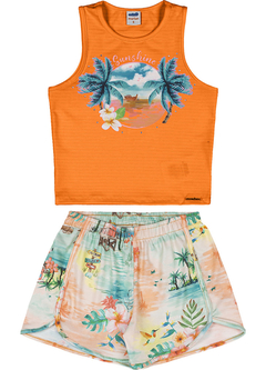 Conjunto infantil menina regata e shorts paradise Marlan - comprar online
