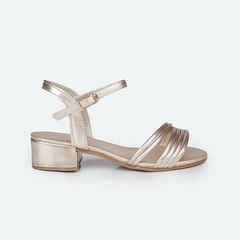 Sandália Infantil com Salto Pampili Fancy Tiras Dourada - comprar online