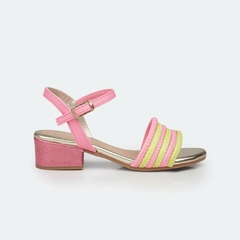 Sandália Infantil Fancy com Salto e Tiras Finas Rosa Aurora e Lemon - comprar online
