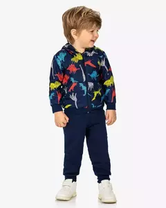 JAQUETA INFANTIL MENINO EM MOLETOM ESTAMPADO REIREX -AZUL - REF 62445