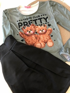 CONJUNTO DE SAIA COM BLUSA MANGA LONGA TEDDY CLUB - loja online