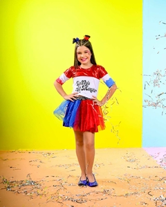 Fantasia Infantil Arlequina com Saia Luxo - comprar online