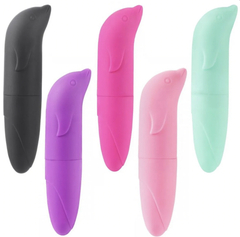 vibrador ponto G com formato golfinho aveludado