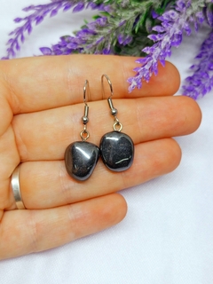 PAR ARITOS PIEDRA NATURAL COLGANTES - tienda online