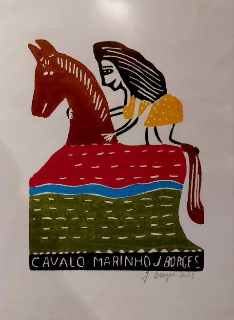 Xilogravura J. Borges - Cavalo marinho