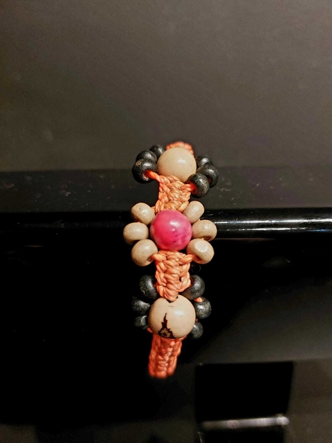 Pulseira de semente de açaí com miçanga - Kariri-Xocó