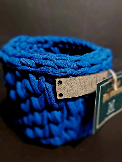 Cachepot Crochê Azul - Tam. PP
