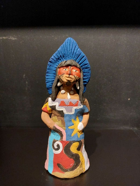 Indígena adorno azul - Elizabeth Marques, MT