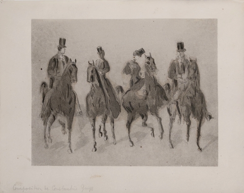 Litogravura Constantin Guys - Quatro cavaleiros