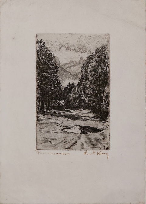 Gravura em metal - Paisagem