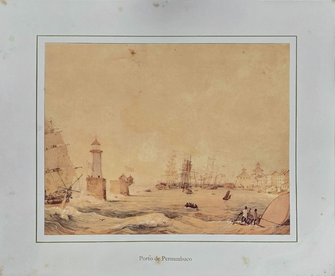 Gravura William Smyth - Porto de Pernambuco