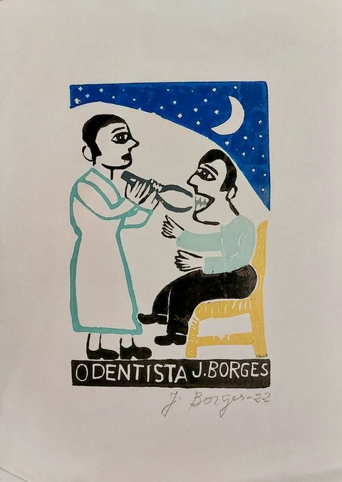 Xilogravura J. Borges - O dentista