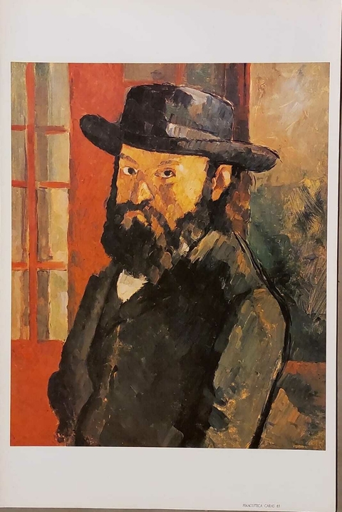 Auto-retrato com chapéu (reprodução) - Paul Cézanne