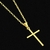 Corrente + Pingente Cruz Palito Banhados a ouro 18k Cordão Cartier Masculina Crucifixo Moeda Antiga - loja online