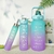 Imagem do Kit 3 Garrafa Agua Squeeze Galão Com Adesivos Lembretes beber Água