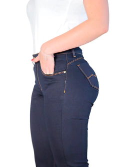 Calça Jeans Semi-Flare Feminina Marinho na internet