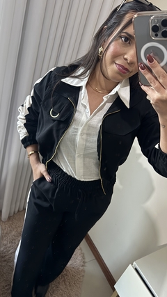 Conjunto casaco + calça wide leg - By Maria