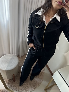 Conjunto casaco + calça wide leg na internet