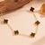 Colar Trevo Preto Banhado em Ouro - comprar online