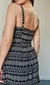 Vestido Três Saias Bordado - Preto/Off - comprar online