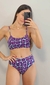 Conj. Biquíni Infantil Top e Hot Pant -Estamp. Roxo