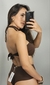 Conj. Biquíni Hot Pant Fio duplo e Tomara que Caia - Marrom - comprar online