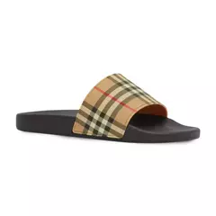 Chinelo Masculino Slide Burberry Xadrez Vintage