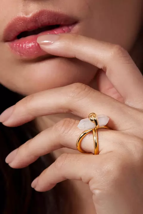 ANEL KNOT - QUARTZO BRANCO