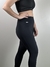 Calça Legging Feminina com Recorte Poliamida e Elastano Zero Transparência | Preta