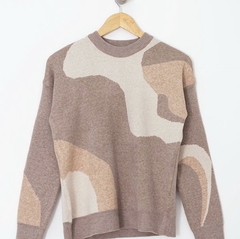 Sweater marron y blanco