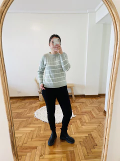 Sweater rayado con trenzas - comprar online
