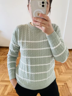 Sweater rayado con trenzas - UMCA Indumentaria