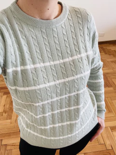 Sweater rayado con trenzas