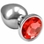 PLUG ANAL DE AÇO INOXIDÁVEL CÔNICO COM CRISTAL ARREDONDADO RED SEXY IMPORT
