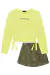 Conjunto Good Day de Blusão Boxy em Molevisco e Saia com Shorts em Tecido Xadrez - Vic&Vicky 64729