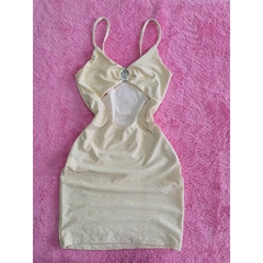 vestido beige brilloso en internet