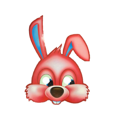 Máscara Coelho - cartonagem - modelos sortidos - pacote 05 unidades