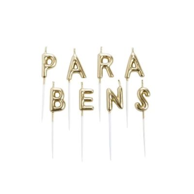 Vela Parabéns - Dourado - unidade