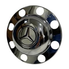 Par Sobre Tampa Cromada Cubo MB Accelo Com Emblema - Rubinho Auto Peças