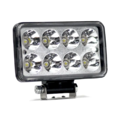 Farol de Milha Led Auxiliar Retangular 24W 8Led Bivolt