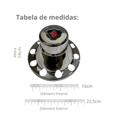 Imagem do Sobre Tampa Cromada Cubo Traseiro Tração Scania Com Emblema