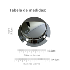 Imagem do Kit com 6 Sobre Tampa Cromada Cubo Carreta 4 Furos Grande