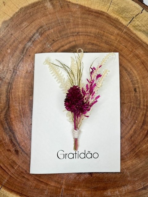 Cartão com flor seca ROSA