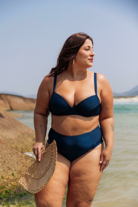 BIQUINI MARINHO DE BASE REFORÇADA E CALCINHA ALTA