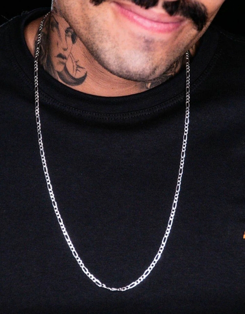 CORRENTE PRATA 3X1 70CM 3MM